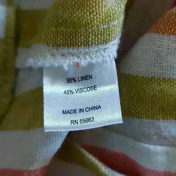 For Cynthia Linen Blend Multicolor Striped Midi Dress - Picture 7 of 9